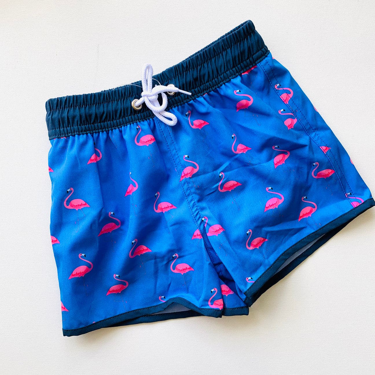 Blueberry Bay Toddler Boys Flamingo bathing suit swim trunks 12 mo