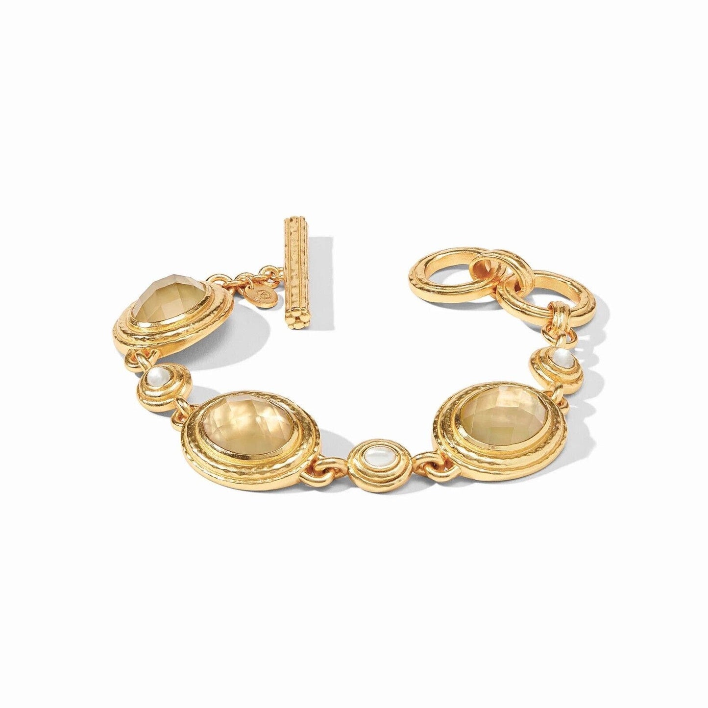 Julie Vos Tudor Stone Bracelet Iridescent Champagne Toggle Closure Jewelry