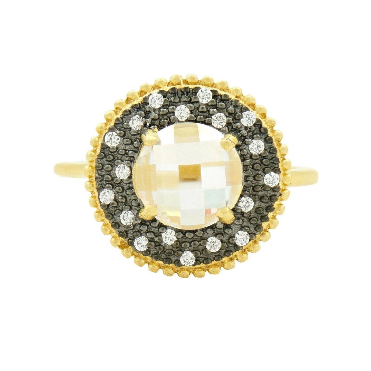 Freida Rothman Stunning, Faceted Stone Cocktail Ring Size 7
