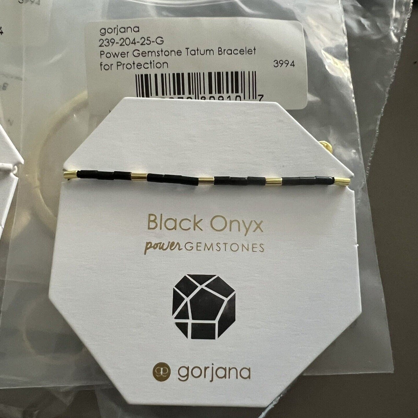Gorjana Power Gemstone Tatum Black Onyx Stone Bracelet for Protection 18kGP