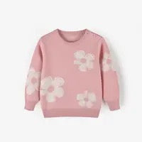 Girls Floral Sweater Round Neck