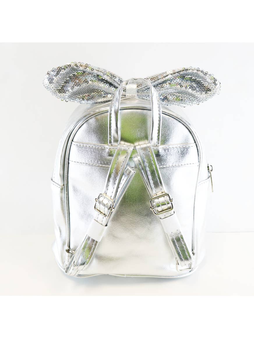 Girls Silver Sequin Bunny Backpack
