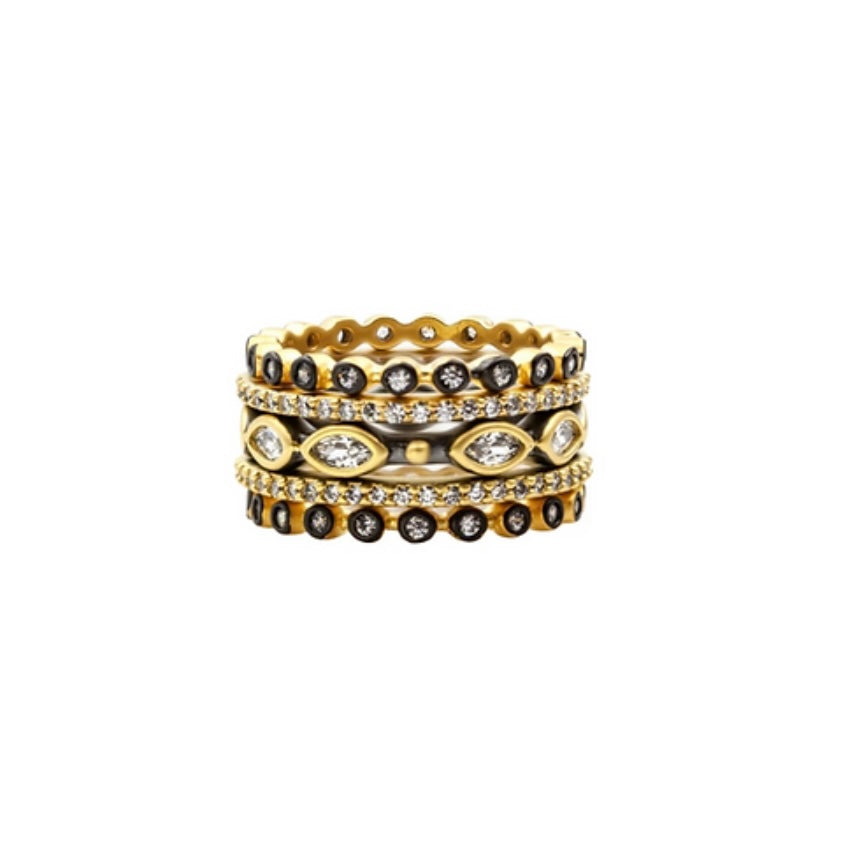 Freida Rothman Signature Marquise Station Stack Rings