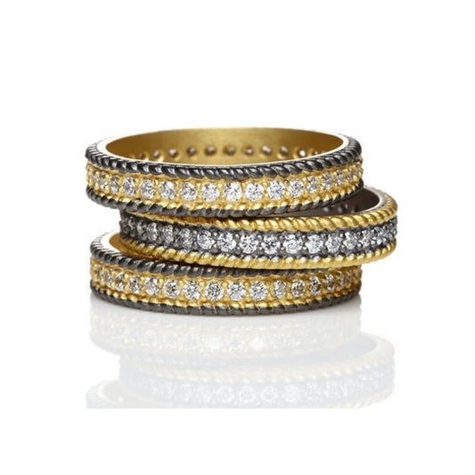 Freida Rothman Set of 3 Classic Pave Stackable Rings