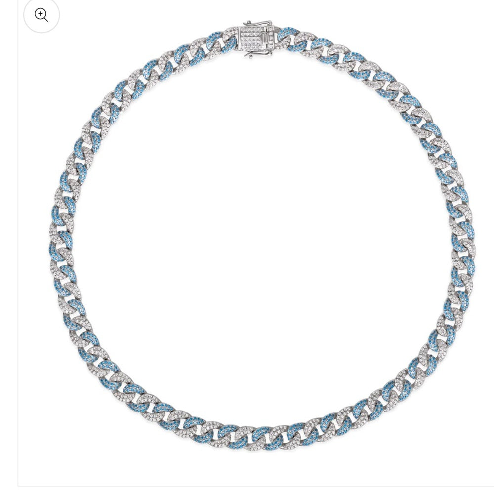 Anna Zuckerman Olivia 67 Cuban Aquamarine Diamond Necklace